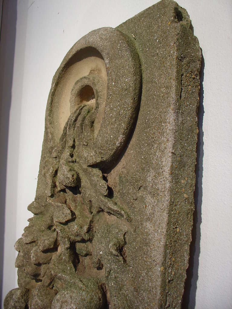Antique Cast Stone Chateau Plaque 2