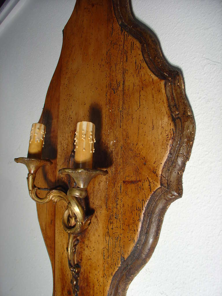 Pair of Antique Louis XV Style Bronze Wall Sconces at 1stdibs