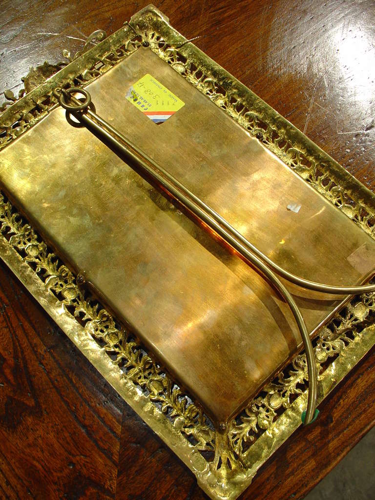 Régence Antique French Beveled Table Mirror Made of Bronze