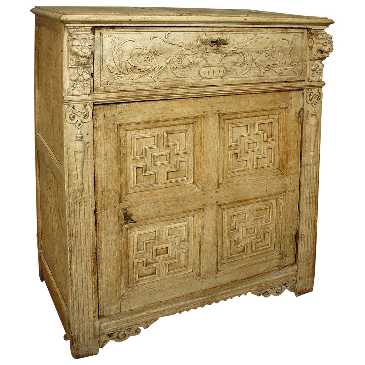 Large 19th Century Stripped Oak Confiturier from France