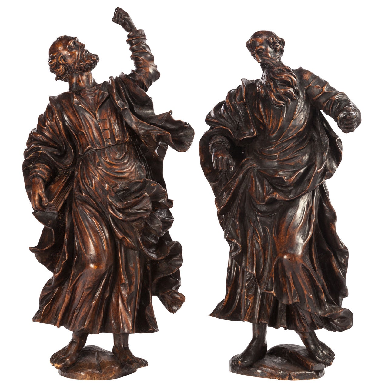 Pair of Carved 18th Century Statues from Italy