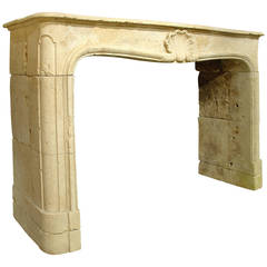Period Louis XV Limestone Fireplace Mantel