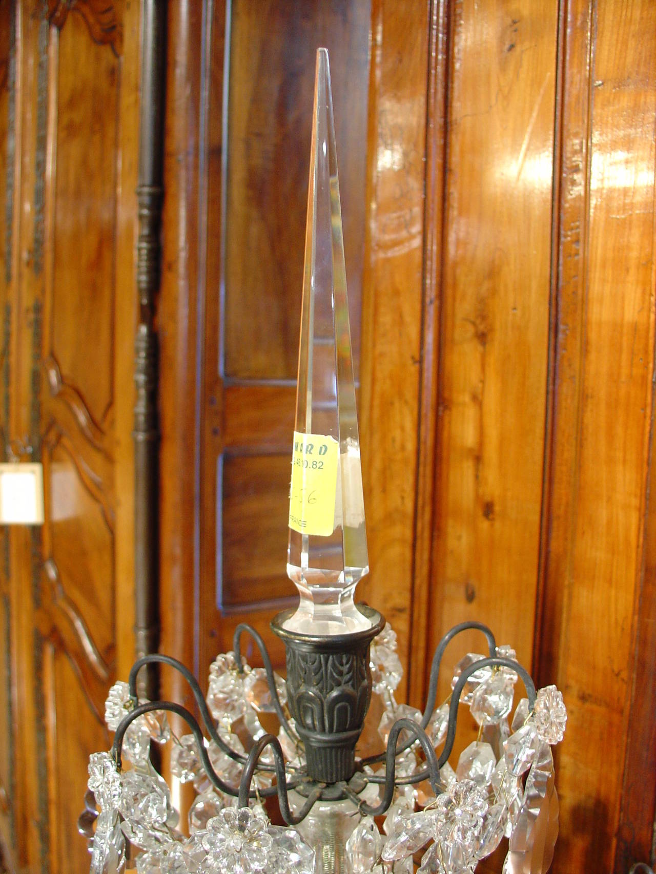 Pair of Small Antique French Crystal Girandoles 4