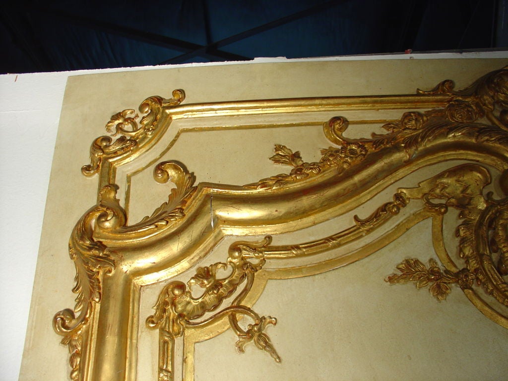 French Antique Boiserie Panel with Water Gilding