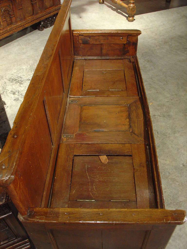 French Antique Wooden Storage Bench from France