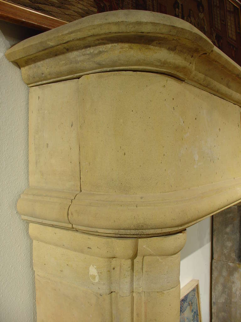 Carved Limestone Fireplace Mantel from France 3