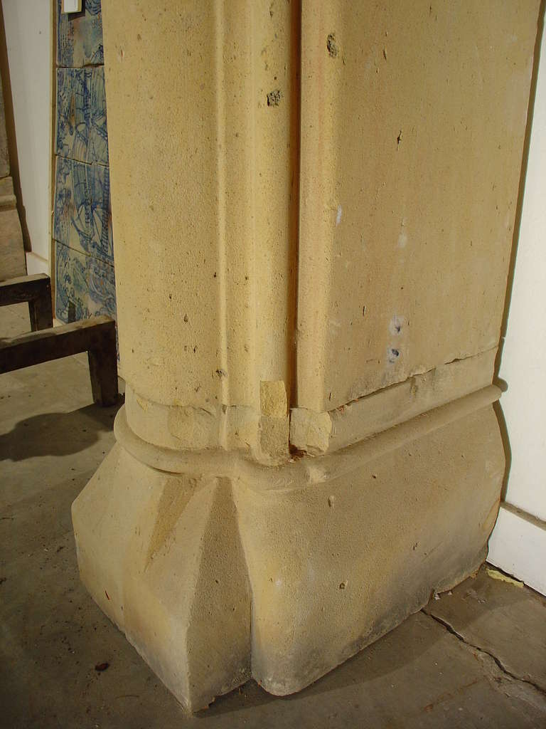 French Carved Limestone Fireplace Mantel from France