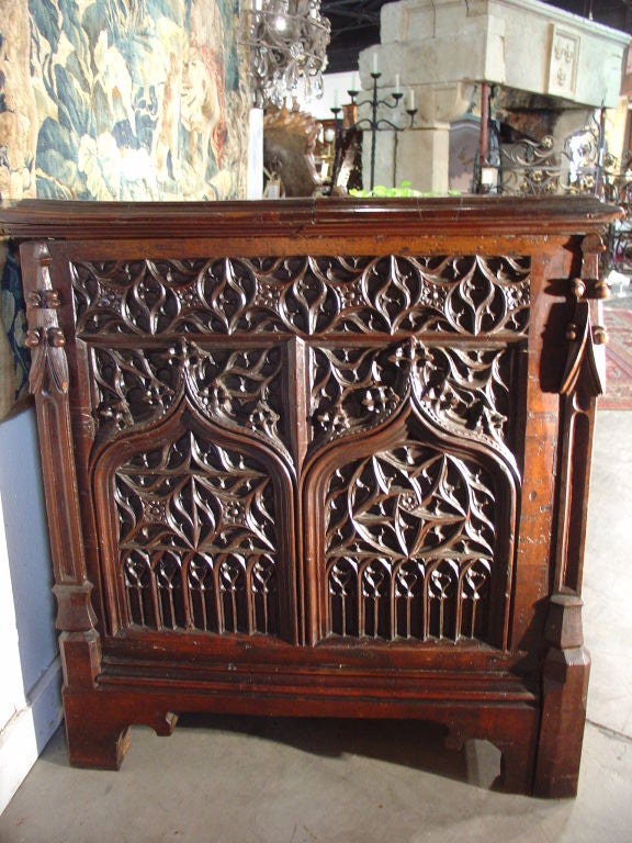 Antique French Neo Gothic Style Trunk 1