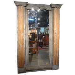 Antique Italian Mirror Parcel Gilding and Paint