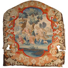 Rare 17th C. French Scenic Silk Tapestry with Needlepoint Border 7