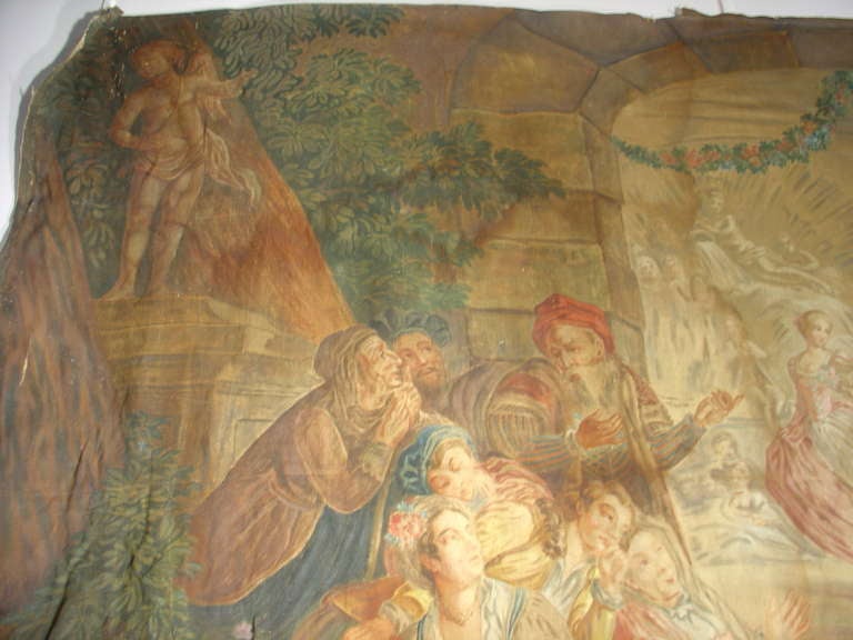 Large 19th Century French Boiserie Painting on Canvas: 'Angelique et Medor' 5