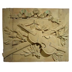 18th Century Carved French Musical Trophy Panel