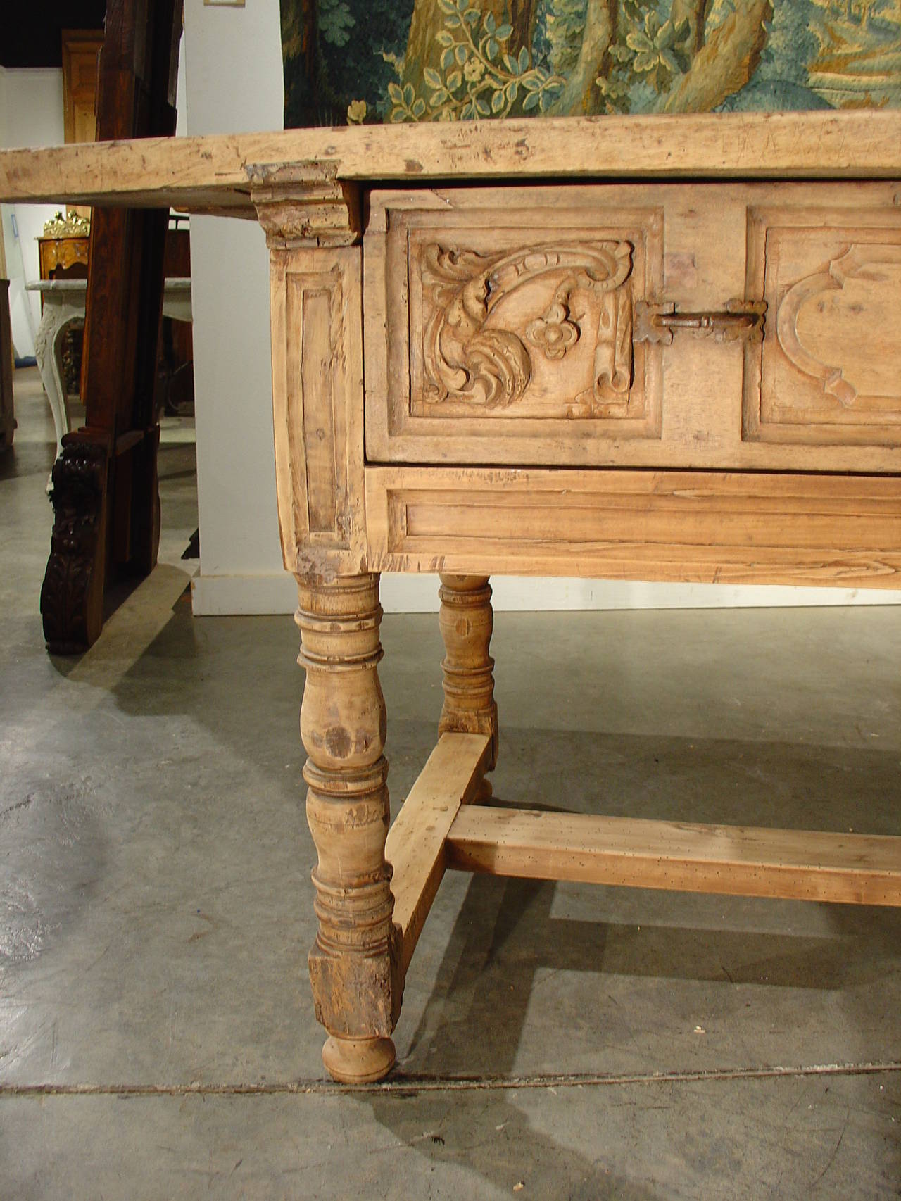 18th Century and Earlier 18th Century Stripped Walnut Wood Table from Italy