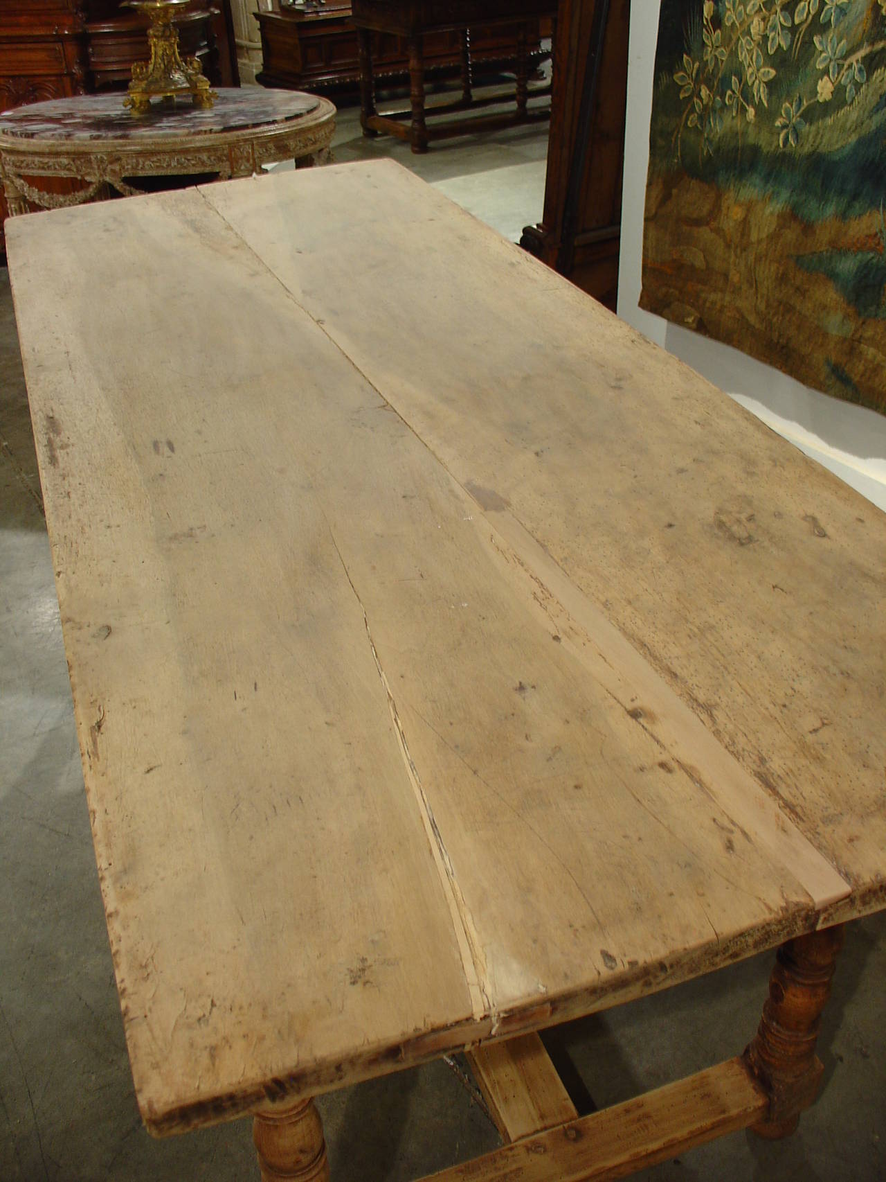 Italian 18th Century Stripped Walnut Wood Table from Italy