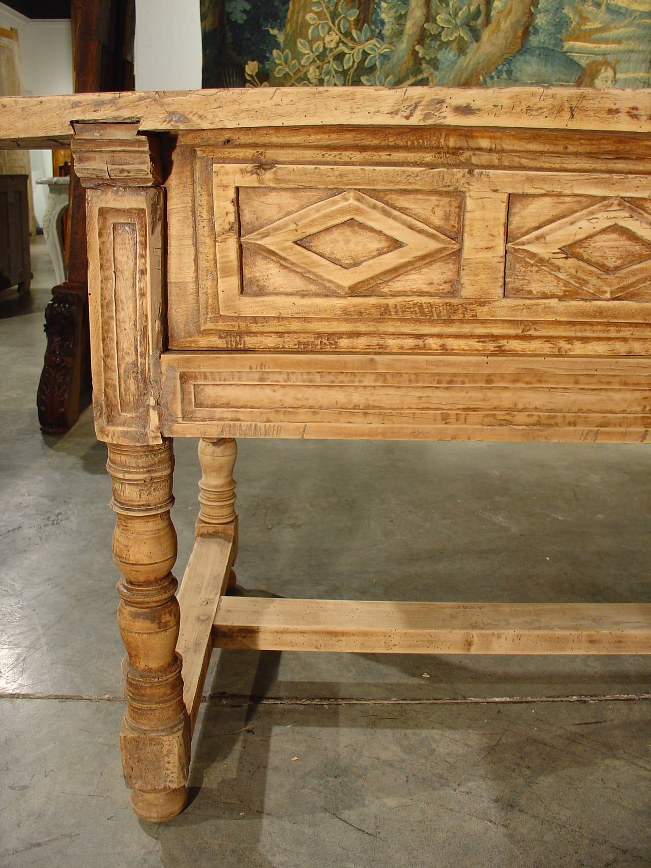 18th Century Stripped Walnut Wood Table from Italy 1