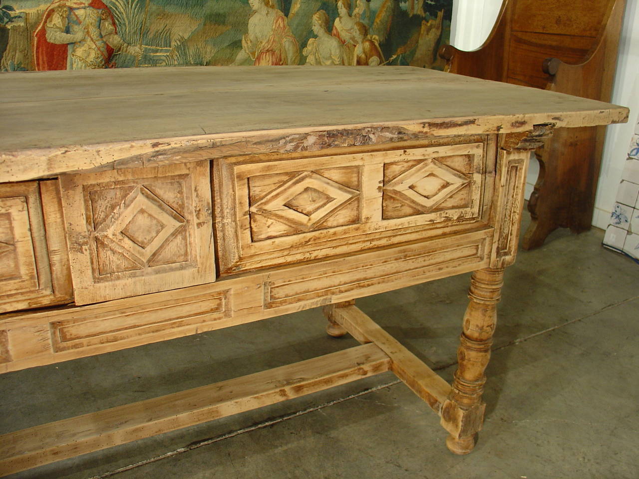 18th Century Stripped Walnut Wood Table from Italy 3