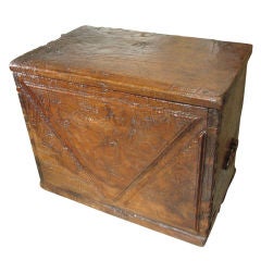 Ancient French Walnut Wood Trunk-Mid 1600s