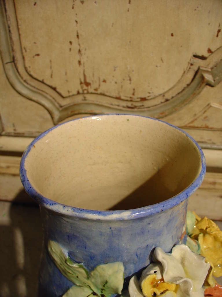 Antiquité Vase à Barbotine en Gros Relief - Ecole D'Auteuil Paris 2