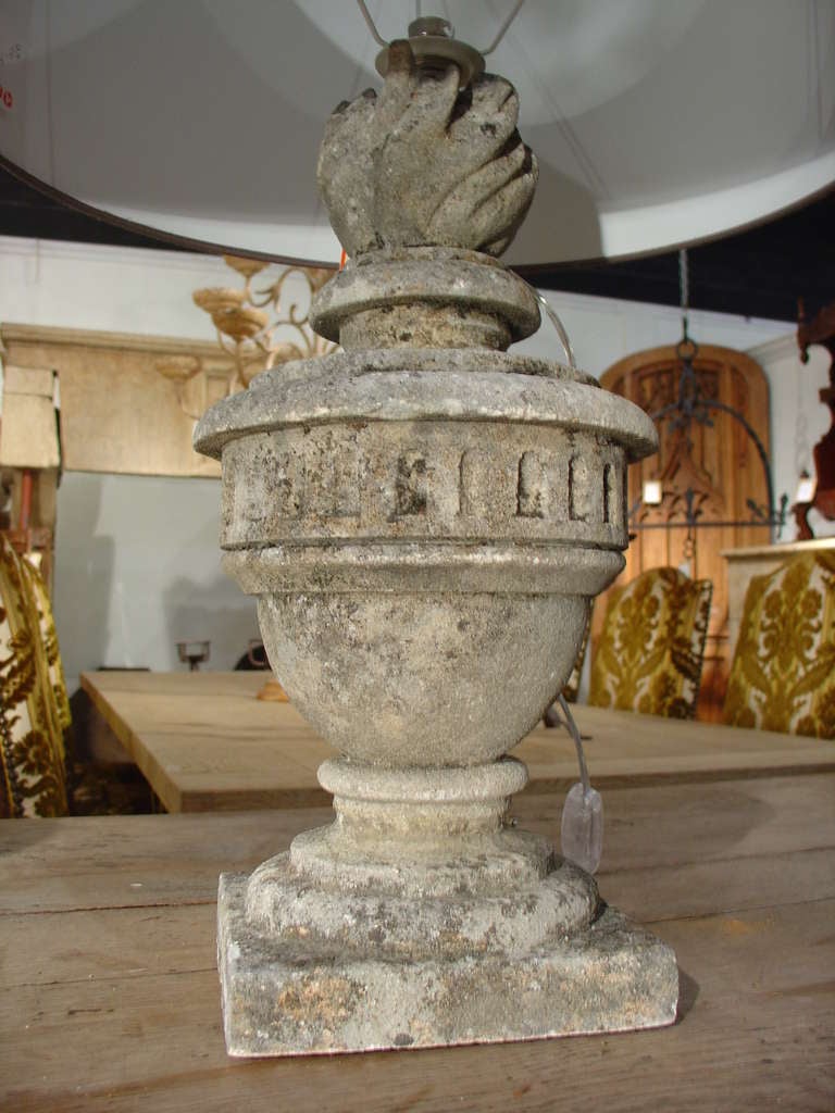 Pair Of Antique Stone Lamps From France In Good Condition In Dallas, TX