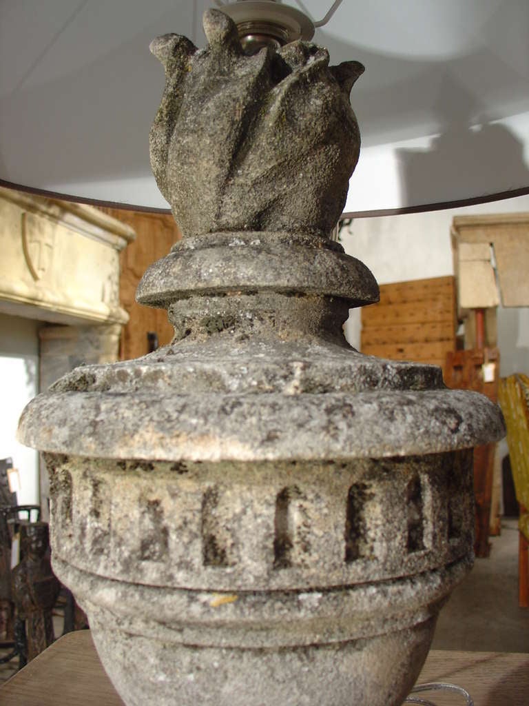 19th Century Pair Of Antique Stone Lamps From France