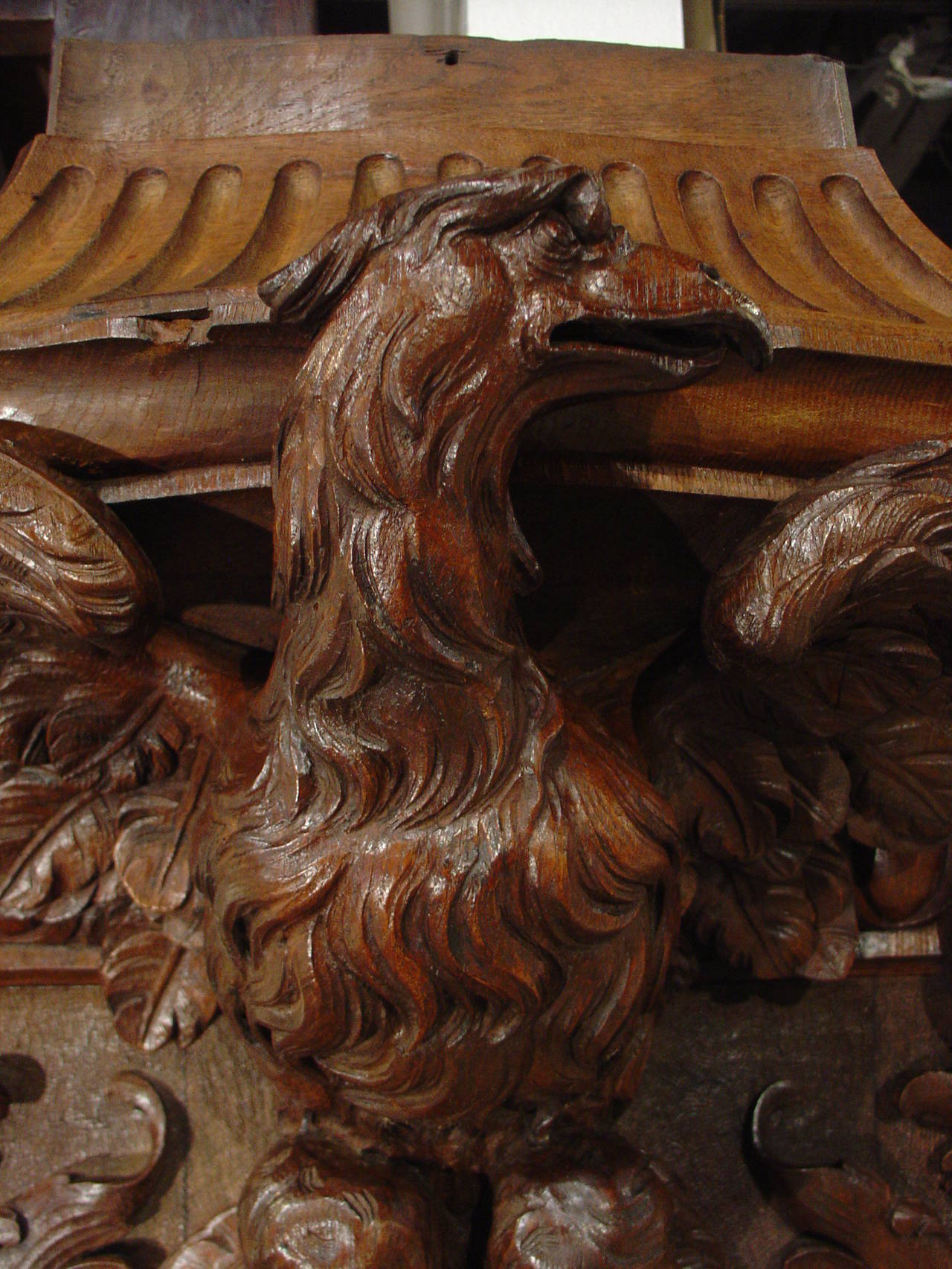 Carved Stunning Antique, French Eagle Architectural Panel or Column Pilaster