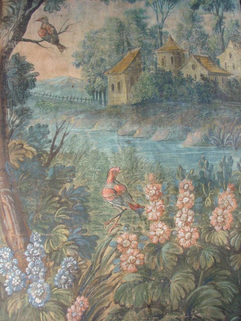 French Antique Painting on Canvas, Circa 1800 1