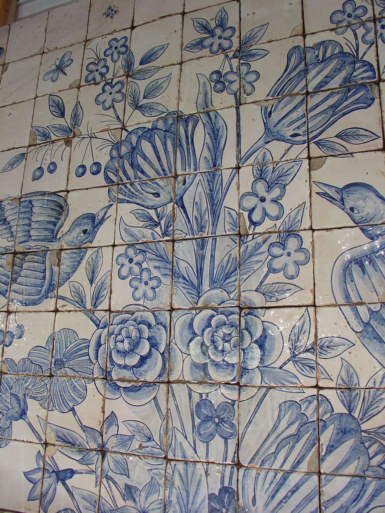 Massive 'Azulejo' Antique Tiled Plaque from Portugal (3 Sections) 1