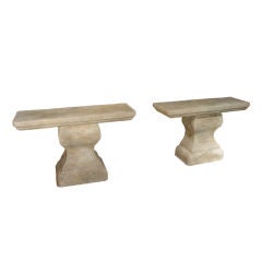Hand Carved Limestone Consoles Tables from the Loire Valley