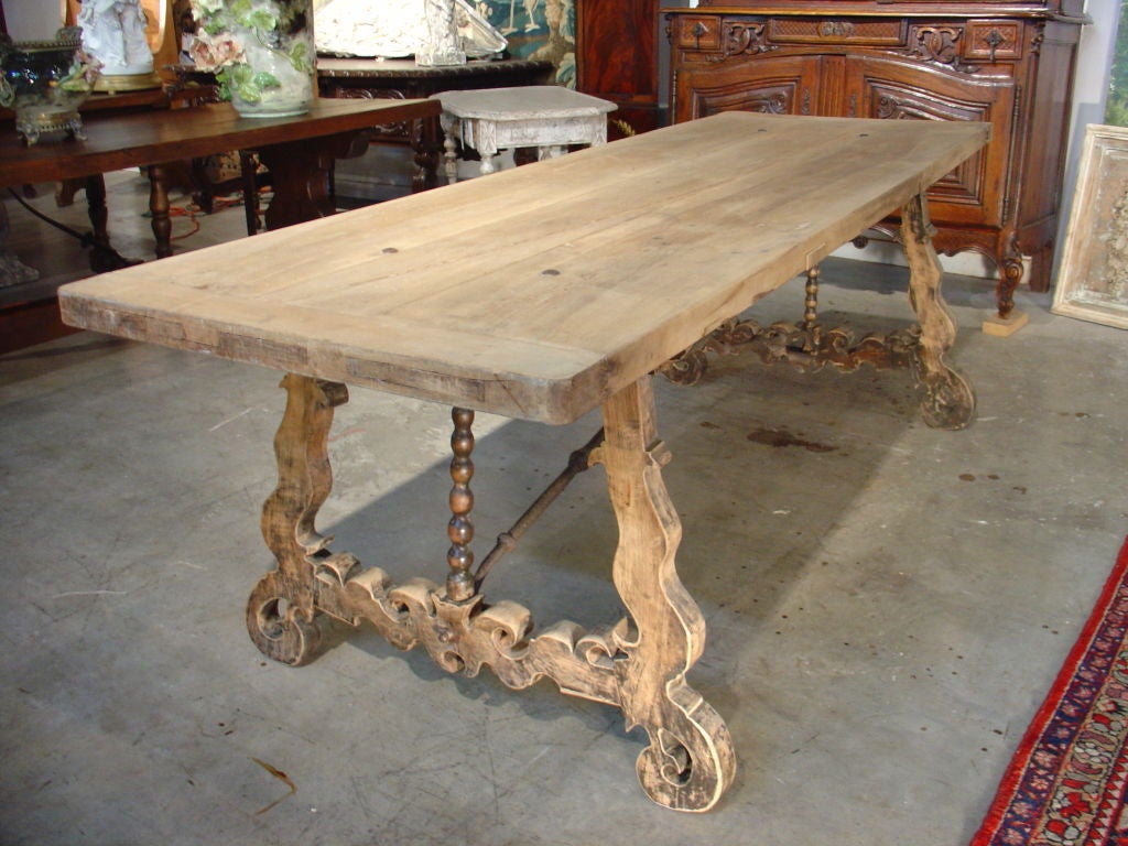 Antique Catalan Style Dining Table from France