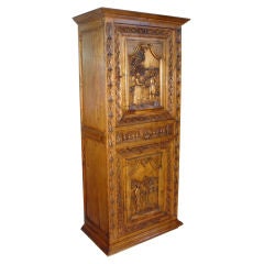 Antique Oak 'Homme Debout' from Brittany, France-Late 1800s