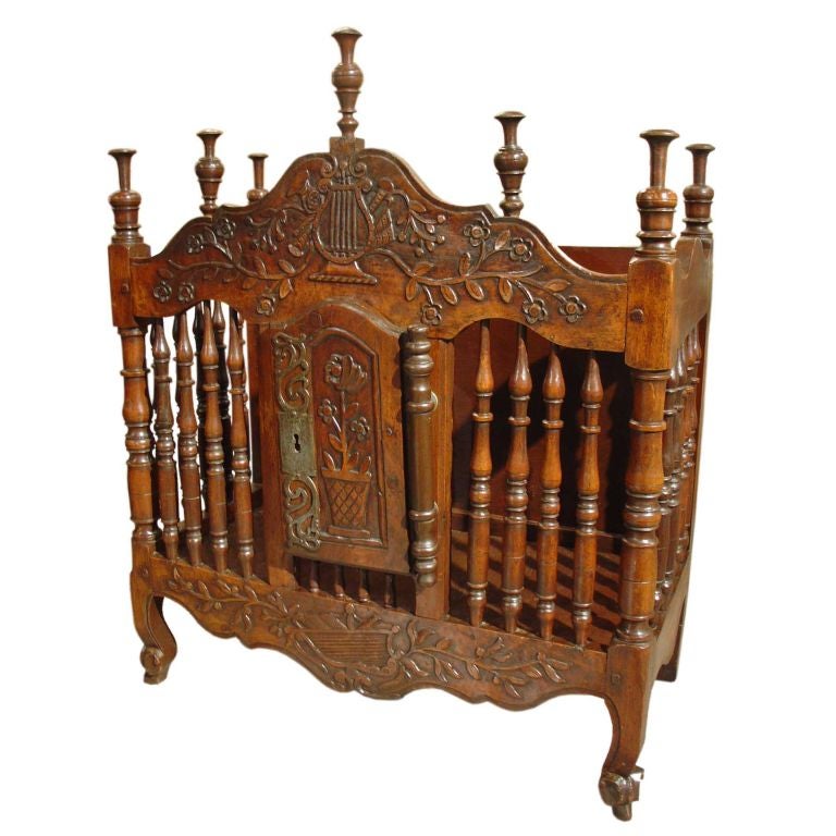 Antique French Walnut Wood Panetiere 19th Century