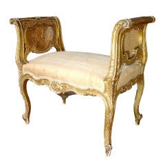 Antique Louis XV Style Parcel Giltwood Bench