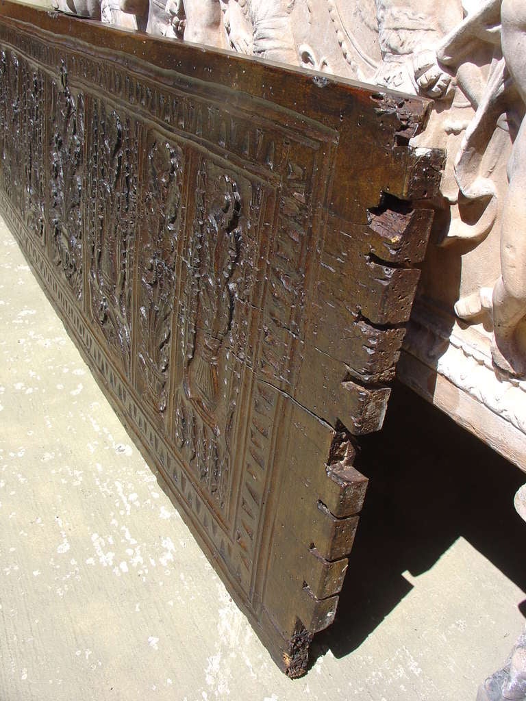 17th Century Walnut Wood Normandy Panel In Good Condition In Dallas, TX