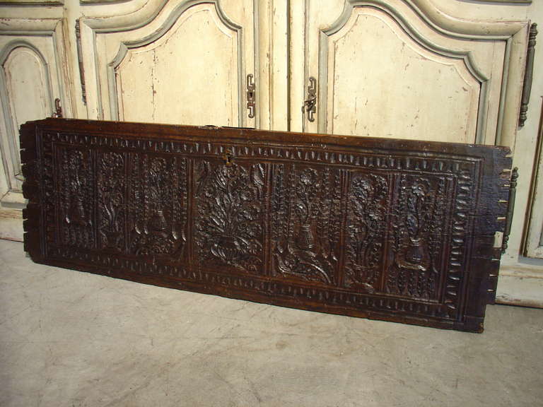 17th Century Walnut Wood Normandy Panel 1