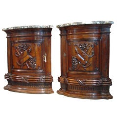 Antique Magnificent pair of Corner Cabinets from France 18th Century