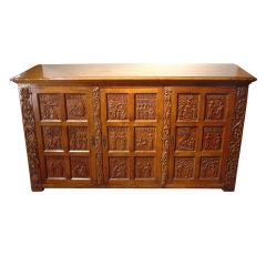 Early 1900s Highly Carved Oak Buffet from Spain