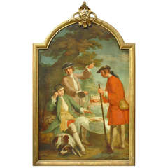 Antique French Oil Painting by Bernard Joseph Wampe, 1740