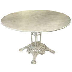 Painted Antique Iron Garden Table from Provence, circa 1900