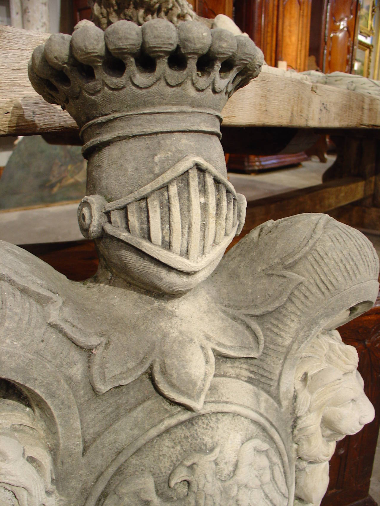 Carved Italian Limestone Coat of Arms 1