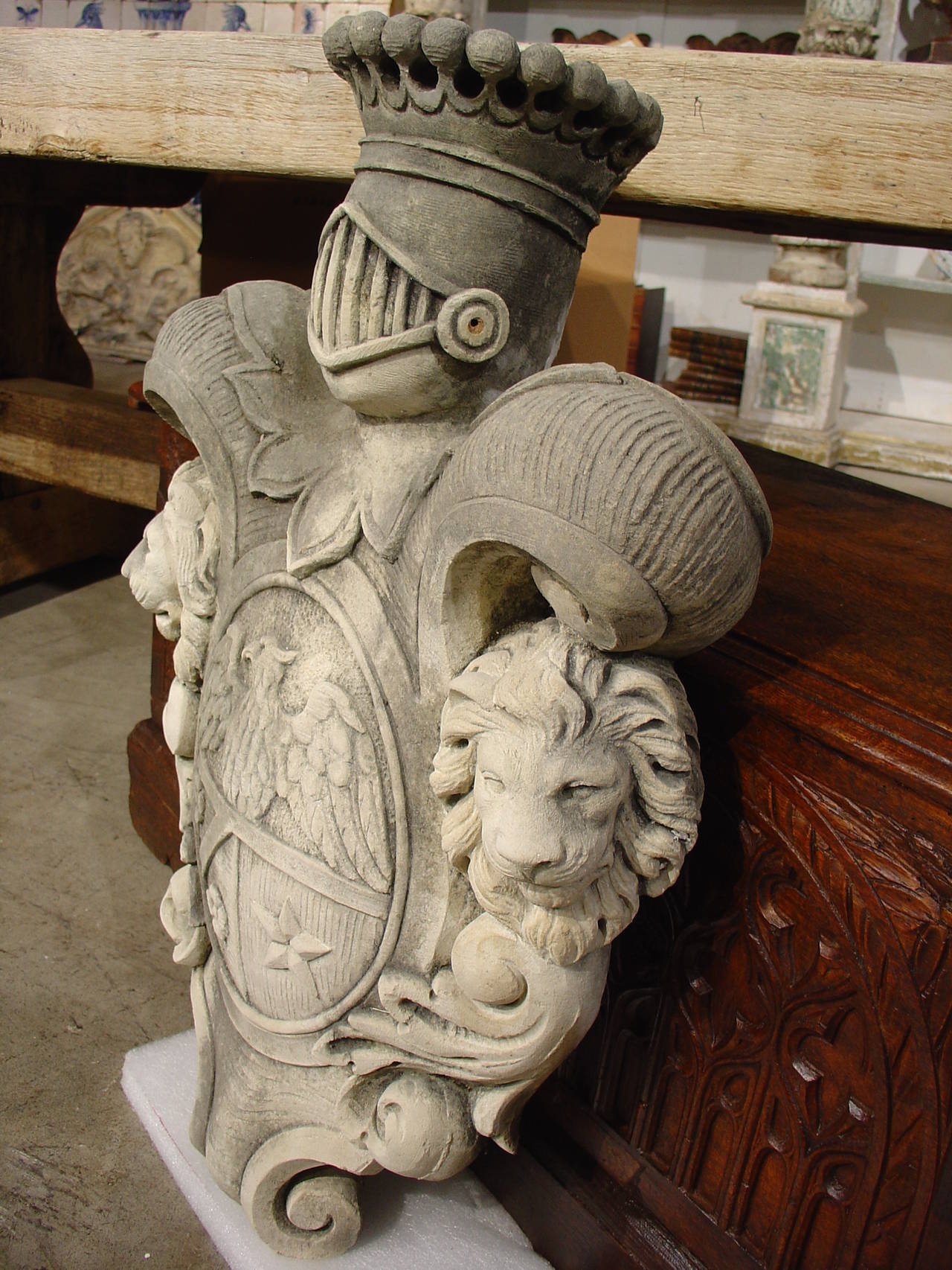 Carved Italian Limestone Coat of Arms 3