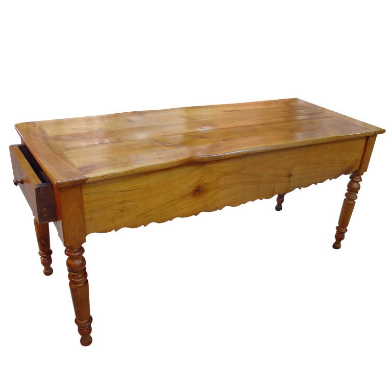 Antique French Gibier Table with Side Drawers, Late 1800s