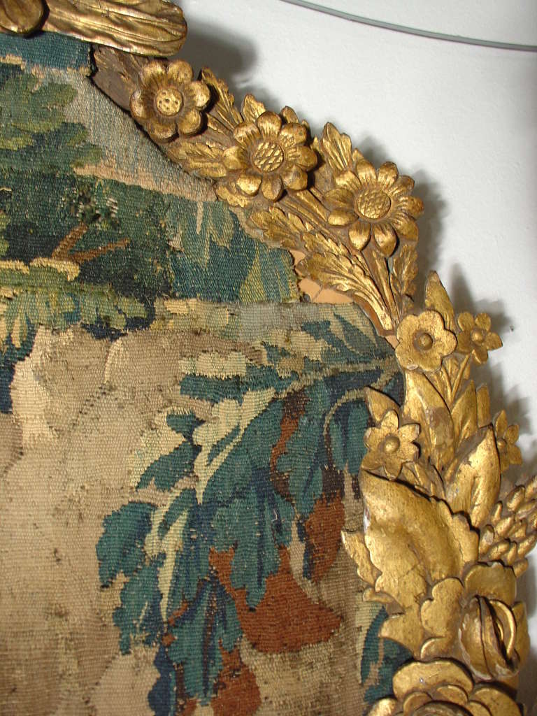Antique Giltwood Framed Aubusson Tapestry Fragment 2