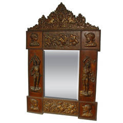 Antique Military Trophy Mirror From France, Early 1900s