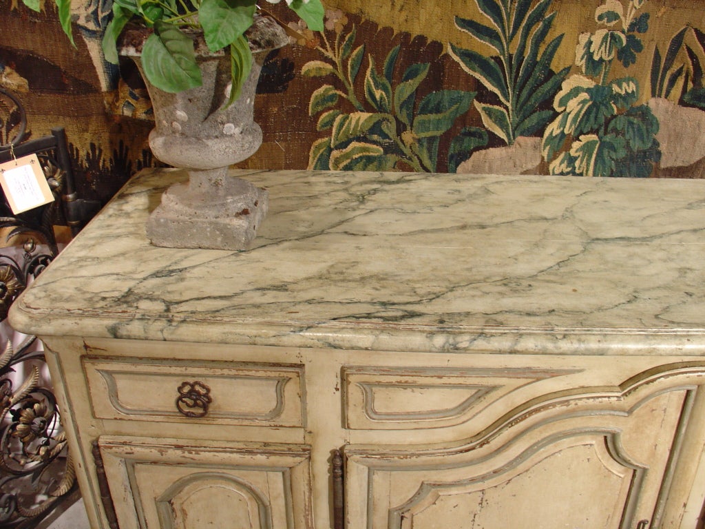 Louis XV Style Painted Enfilade with Faux Marble Top-Late 1800's 4