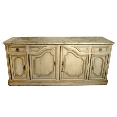 Louis XV Style Painted Enfilade with Faux Marble Top-Late 1800's