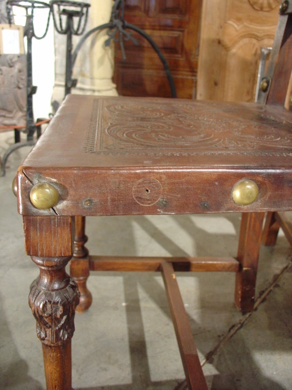 antique dining chairs with leather