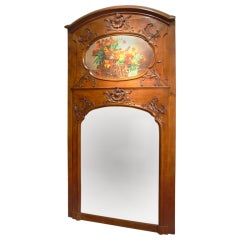 19th Century Oak Louis XV Style Trumeau Mirror