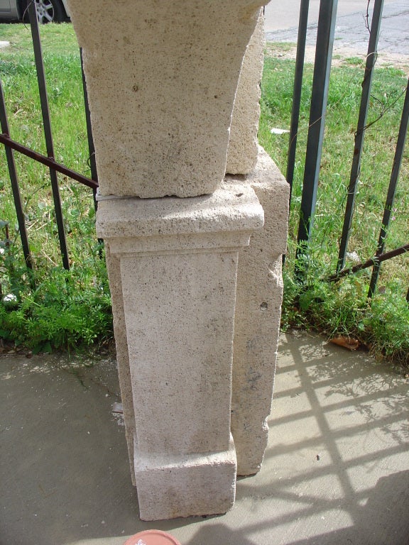 Large Antique Limestone Louis XIII Style Mantel 5