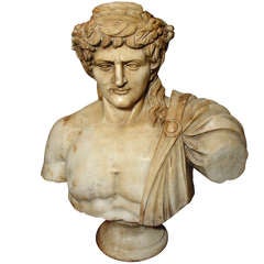 Italian Marble Bust-Roman Emperor, C. 1890