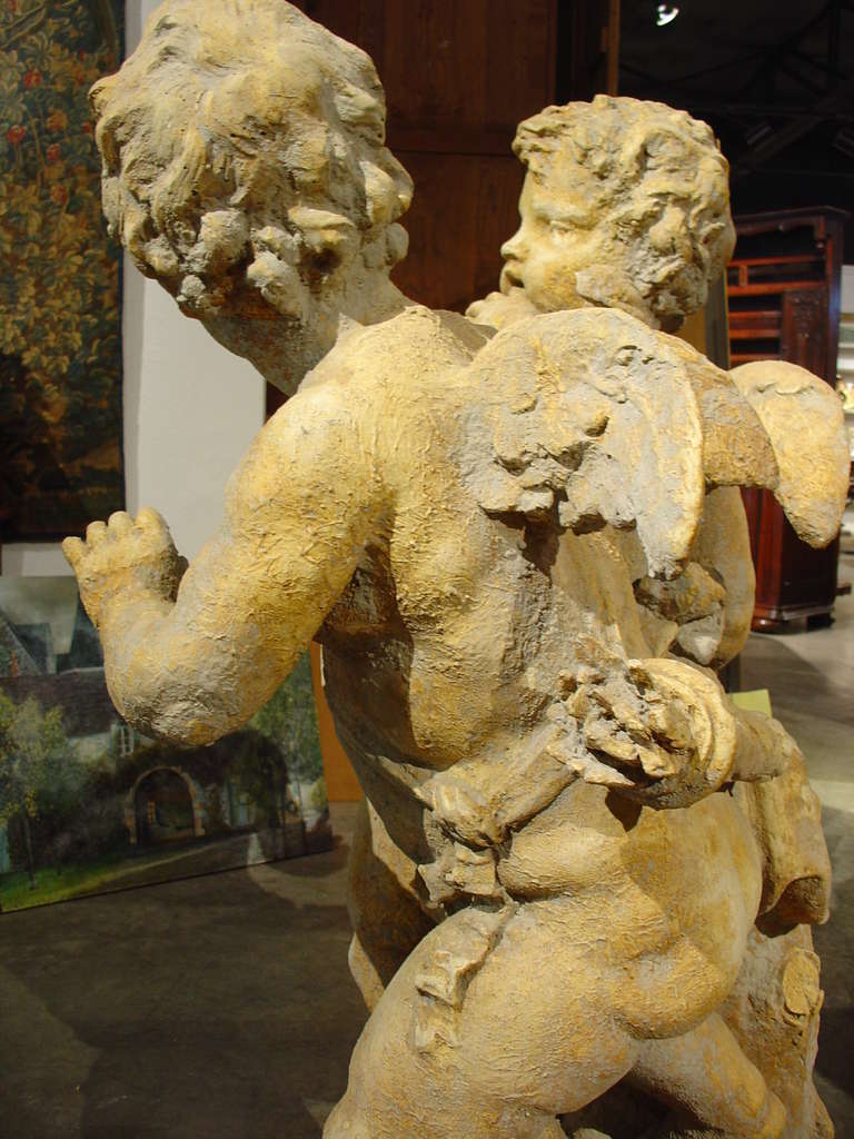 Re-Constituted Stone Cupids Statue from France 3